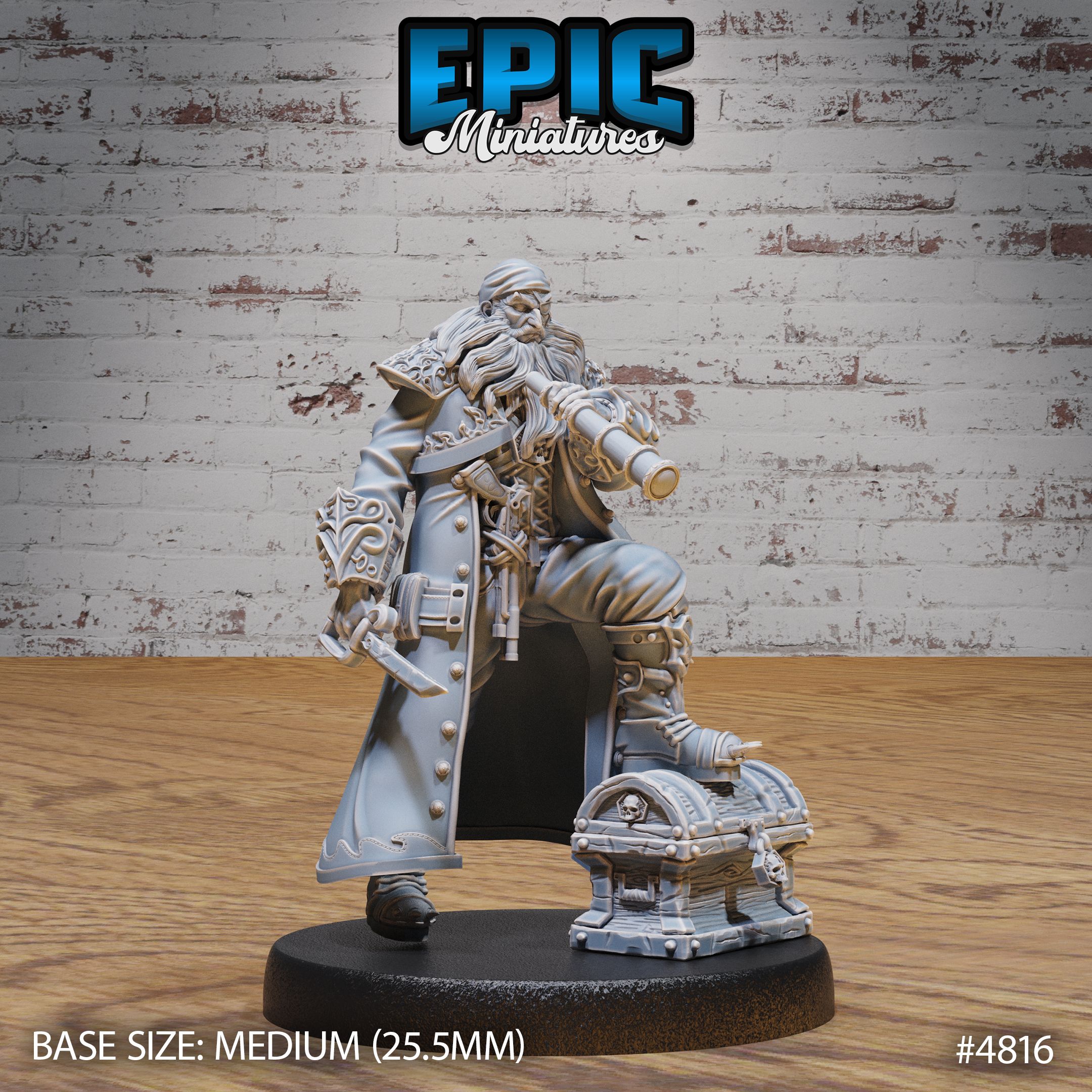 Pirate Captain Barbarossa Chest / Pirate Crew / Cursed Corsair Commander / Male Water Bandit / Ship Master / Sea Human / Underwater Fighter / Brave Warrior / Ocean Encounter